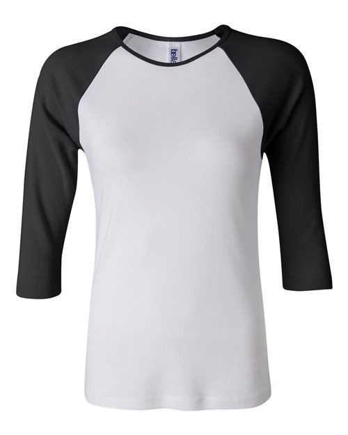 Womenâ€™s 1X1 Baby Rib Raglan Three-Quarter Sleeve Tee