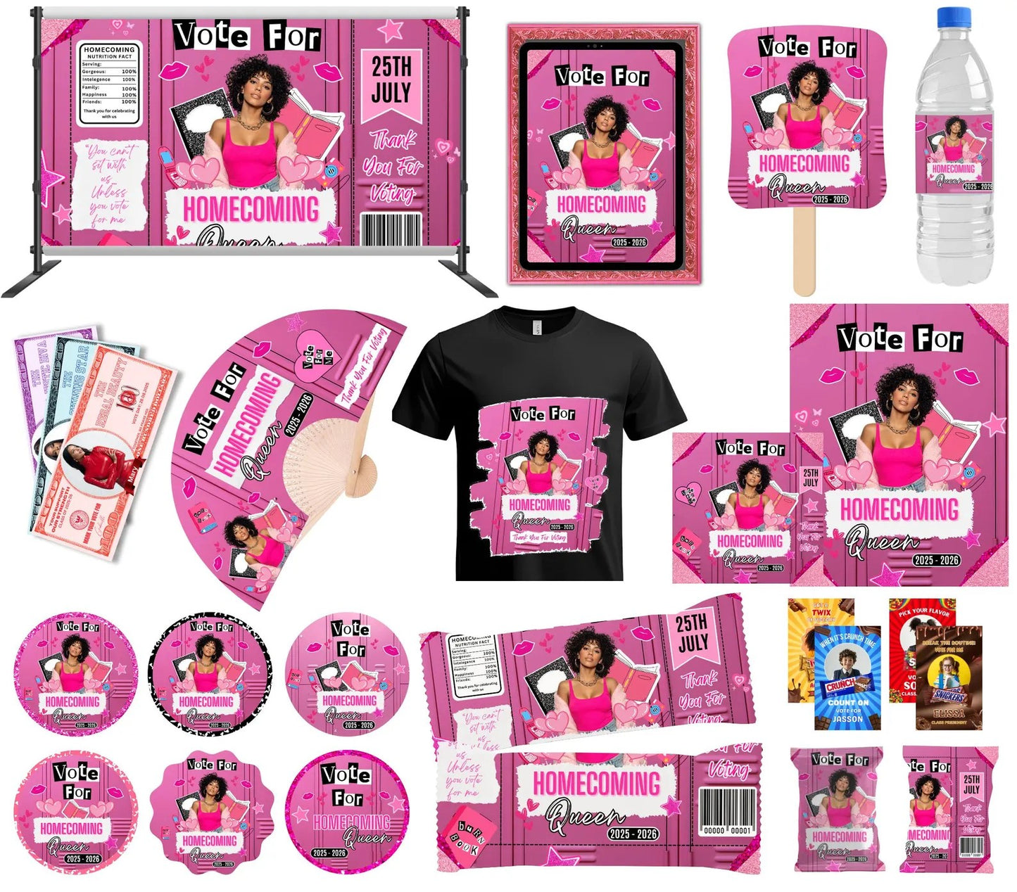 Hot Pink Vote For Party Favors